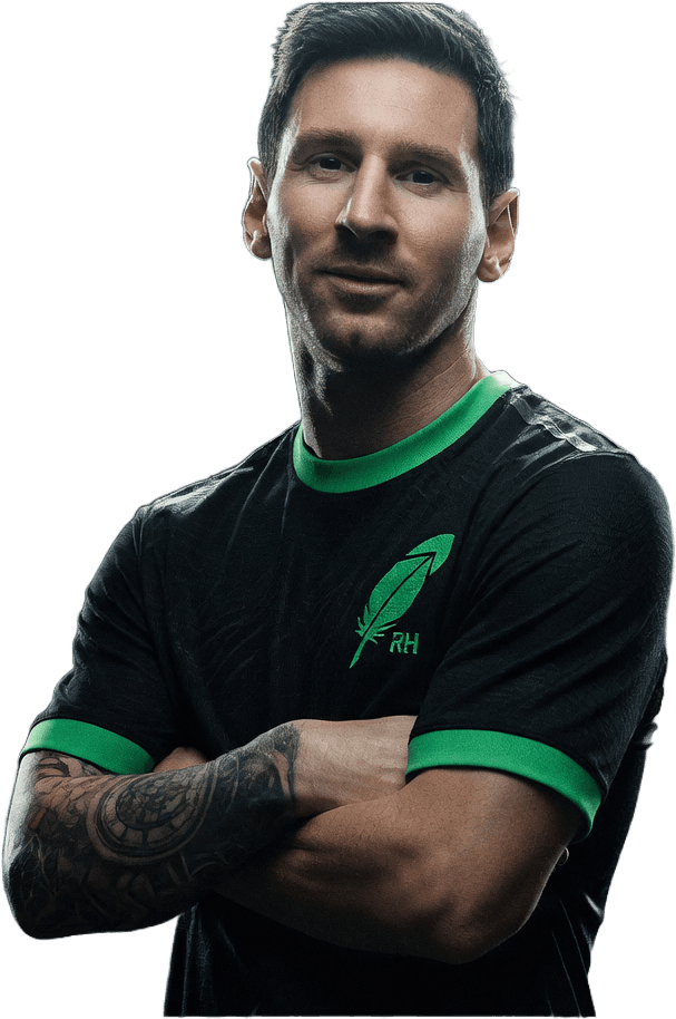 Lionel Messi in the Robinhood kit