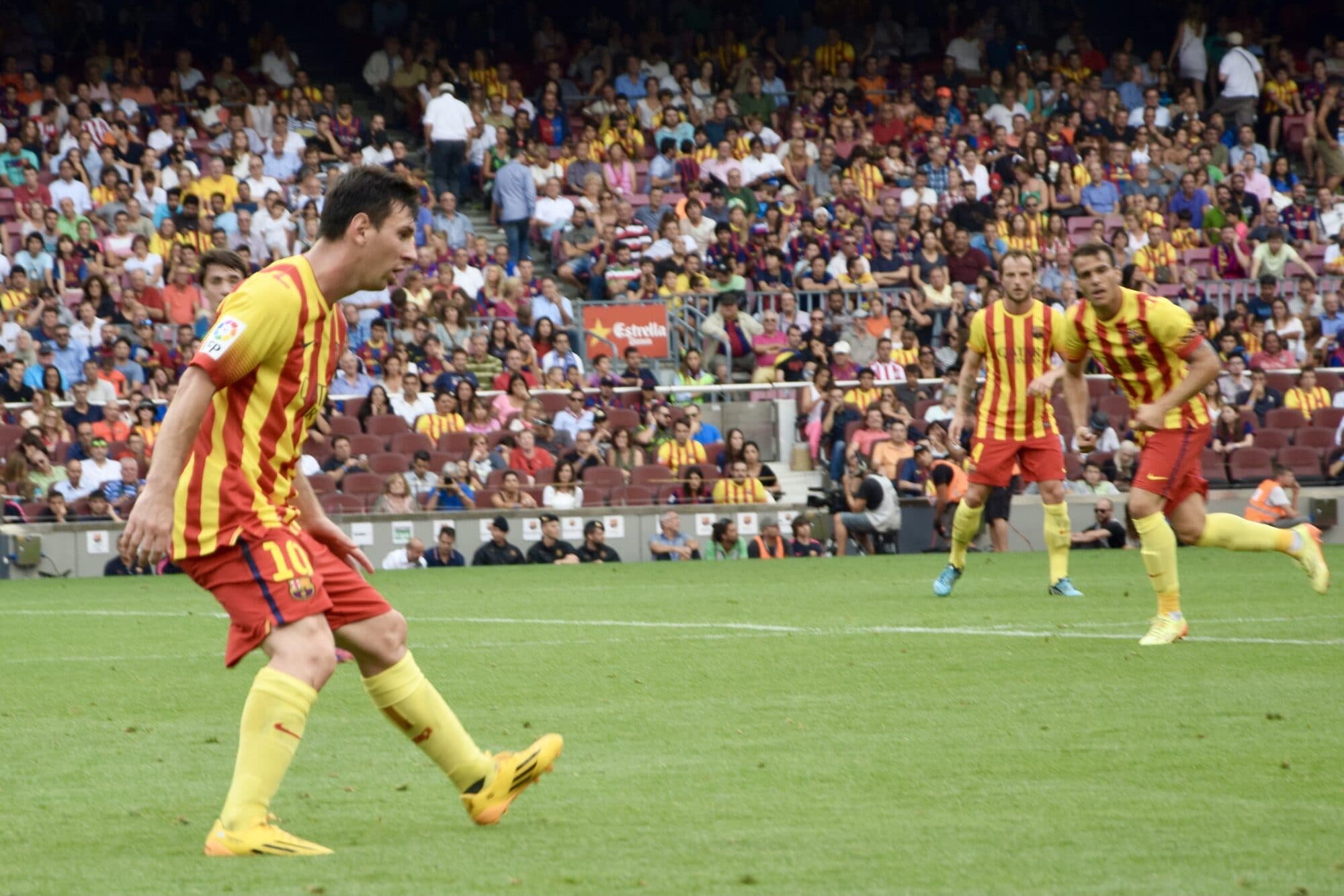 Lionel Messi in action for FC Barcelona at Camp Nou